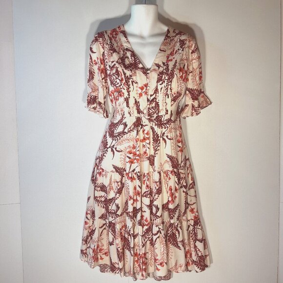 Chemieux SZ 10 Pink Floral Dress Boho Ranch Prairie Vintage Cottage - Picture 2 of 10